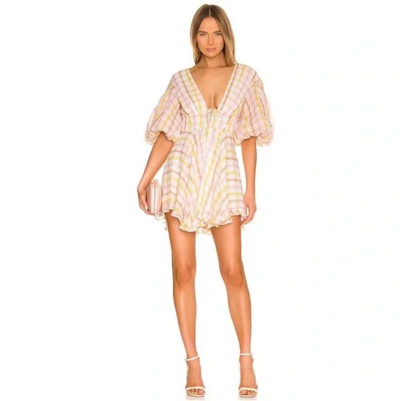 For Love & Lemons Rue Puff Sleeve Mini Dress - Picture 6 of 12